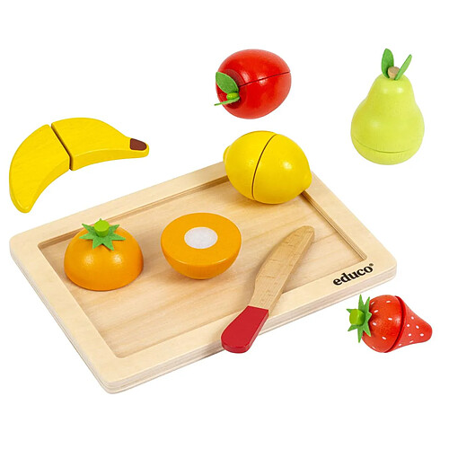 Educo Jeu d'imitation - fruits en bois - jeu Montessori