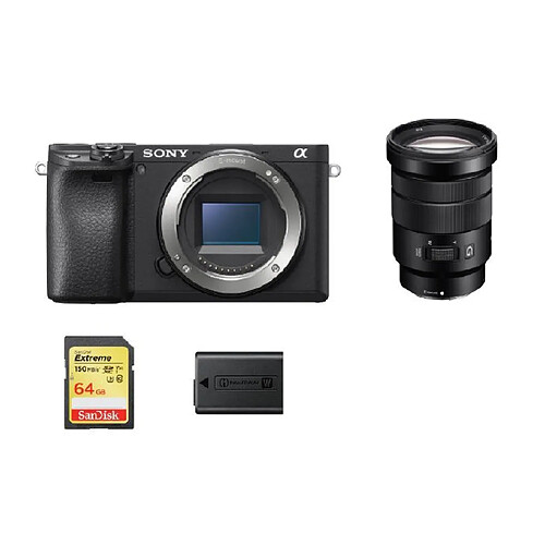 SONY A6400 Body Black + SONY SEL 18-105MM F4 G OSS + 64GB SD card + NP-FW50 Battery