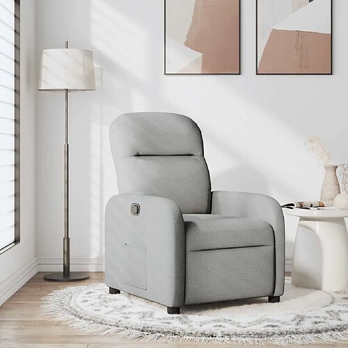 vidaXL Fauteuil inclinable gris nuage tissu