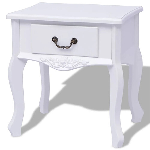 Maison Chic Table de chevet, Table de Nuit, Table d'appoint MDF Blanc