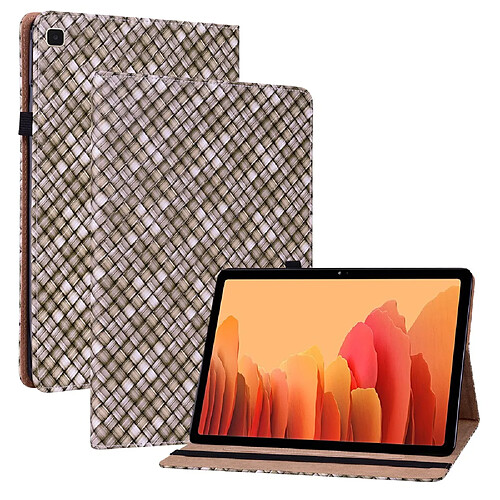 Etui en PU texture tissée multicolore avec support et porte-cartes marron pour votre Samsung Galaxy Tab A7 10.4 (2020)