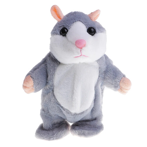 parler marcher hamster souris animal de compagnie en peluche douce jouet son mimique enregistreur gris