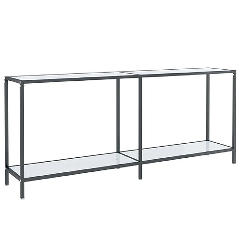 Maison Chic Table console | Meuble d'entrée | Table d'appoint Blanc 180x35x75,5 cm Verre trempé -GKD10974