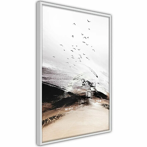 Paris Prix Affiche Murale Encadrée Flight into the Unknown 30 x 45 cm Blanc