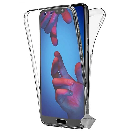 Htdmobiles Coque silicone gel fine 360 integrale pour Huawei P20 Pro + verre trempe - TRANSPARENT