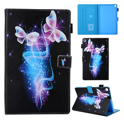 Etui en PU impression de modèle avec porte-carte papillon pour votre Samsung Galaxy Tab A 10.1 (2019) T510 T515