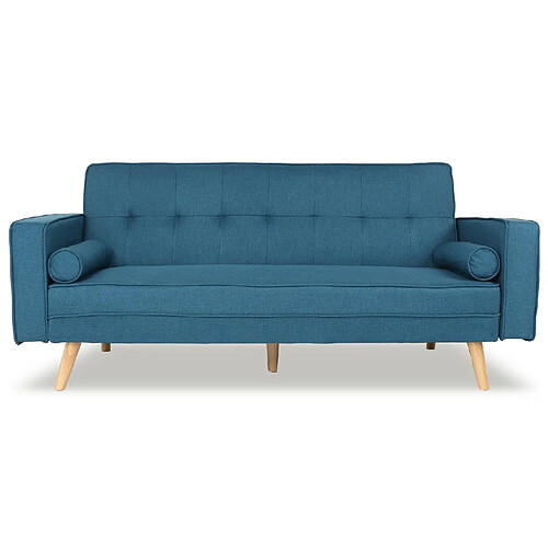 Canapé convertible scandinave Tao Tissu Bleu Canard