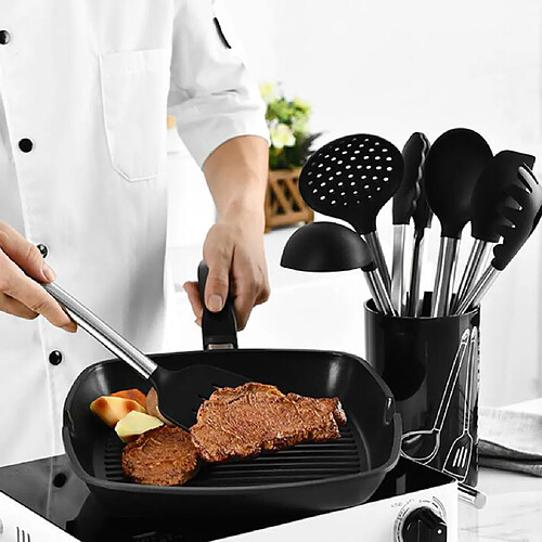 8pcs ustensiles de cuisine en silicone mis ustensiles de cuisine cuillère de cuisson ensemble