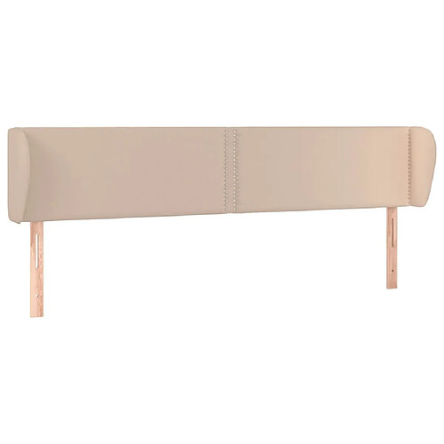 Maison Chic Tête de lit moderne avec oreilles pour chambre - Décoration de lit Cappuccino 203x23x78/88 cm Similicuir -MN54701