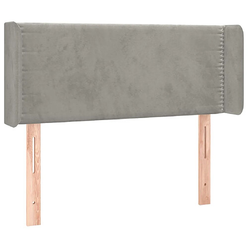 Maison Chic Tête de lit moderne avec oreilles pour chambre - Décoration de lit Gris clair 103x16x78/88 cm Velours -MN16564