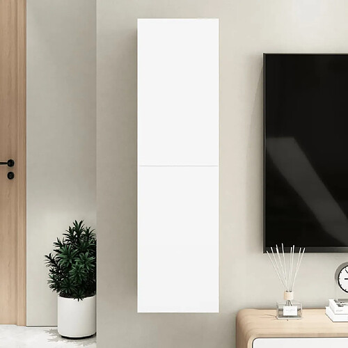 vidaXL Meuble TV Blanc 30,5x30x110 cm Bois d’ingénierie