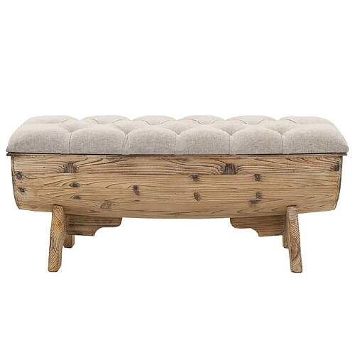 Maison Chic Banc de rangement | Meuble de rangement d'Entrée | Coffres d'Intérieur Bois massif et tissu 103 x 51 x 44 cm -MN64568