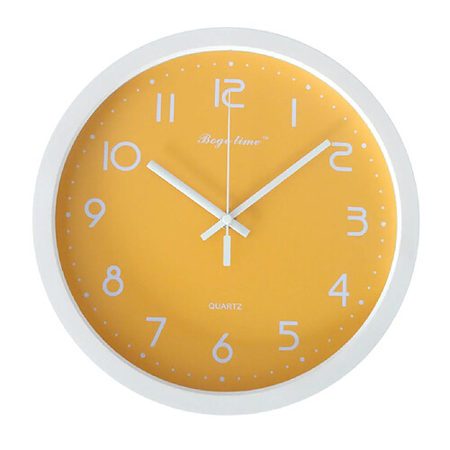 Horloge murale silencieuse de 12 pouces non-ticking horloge décorative pour le bureau à domicile orange