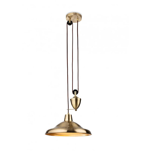 Luminaire Center Suspension Suffolk Laiton antique 1 ampoule 16cm