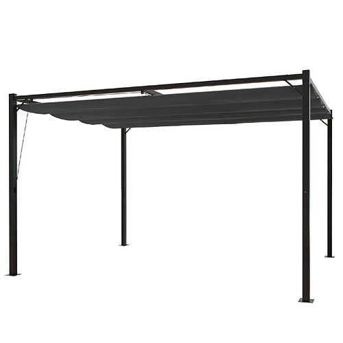 Concept Usine Pergola autoportante 3x4m avec toile en polyester gris TUSA