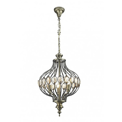 Luminaire Center Suspension Marisa Laiton antique 3 ampoules 62cm