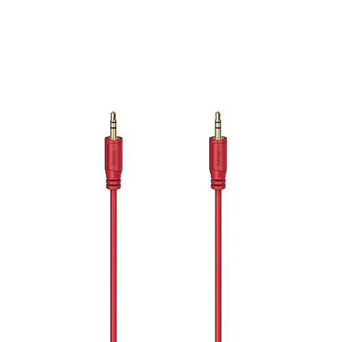 HAMA Câble audio "Flexi-Slim", jack mâle 3,5 mm/f. mâle, doré, rouge, 0,75m