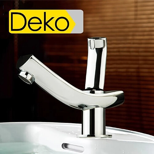 iDeko® Robinet Mitigeur lavabo cascade haut bec salle de bain design moderne en Laiton Céramique chrome IDKS116N avec flexibles