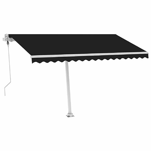 Maison Chic Auvent automatique | Store banne extérieur | Marquise et capteur de vent LED 450x350 cm Anthracite -MN83270