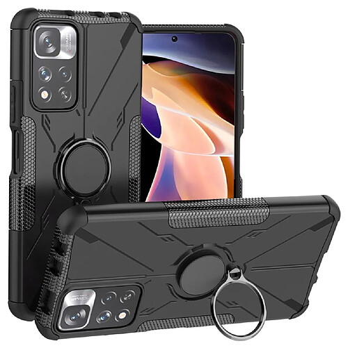 Coque en TPU antichoc, anti-rayures avec béquille pour votre Xiaomi Redmi Note 11 Pro 5G (MediaTek)/Redmi Note 11 Pro + 5G - noir