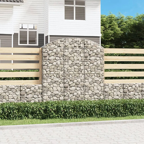 vidaXL Panier de gabions arqué 150x30x160/180 cm Fer galvanisé