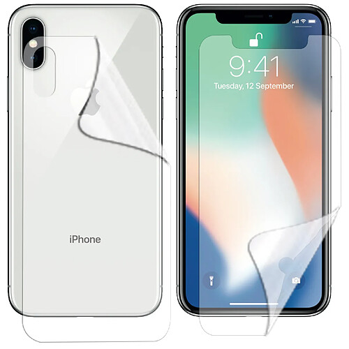 Film ecran avant et arrière de protection en hydrogel souple pour iPhone X - VISIODIRECT -