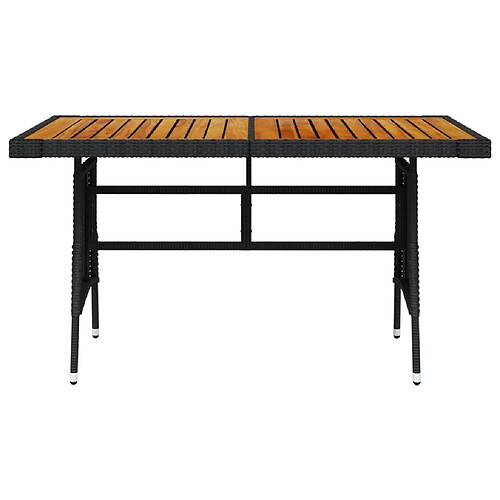 Maison Chic Table de jardin | Table d'extérieur Noir 130x70x72 cm Résine tressée et acacia -GKD85102