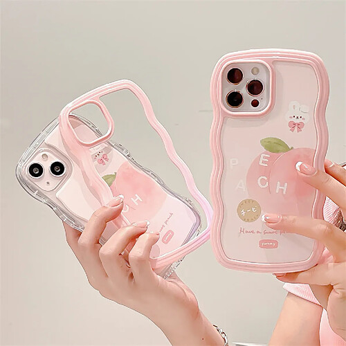 GUPBOO Étui pour iPhoneXsMax Coque de téléphone de style coréen en silicone pour fille lapin pêche