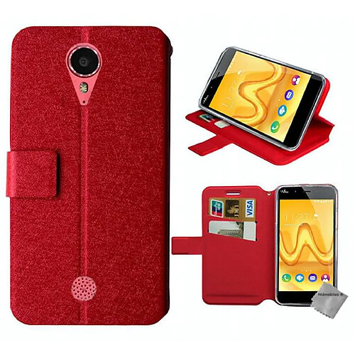 Htdmobiles Housse etui portefeuille pour Wiko Tommy + film ecran - ROUGE