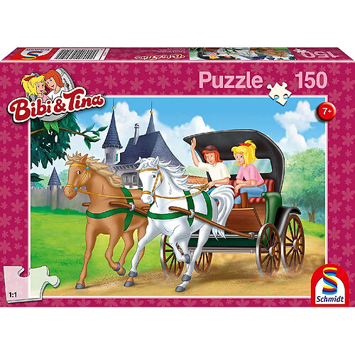 Schmidt- Puzzle Bibi et Tina-en Calèche 150 Pièces, 56051