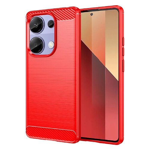 Htdmobiles Coque pour Xiaomi Redmi Note 13 Pro 4G / Poco M6 Pro 4G - housse etui silicone gel carbone + verre trempe - ROUGE