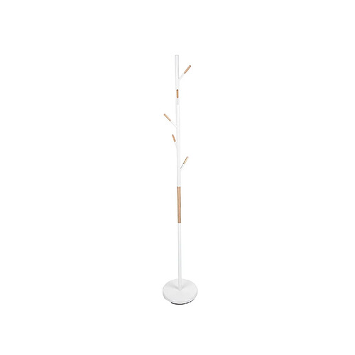 LEITMOTIV Porte-manteau design bois Fushion - Diam. 28 x H. 177 cm - Blanc