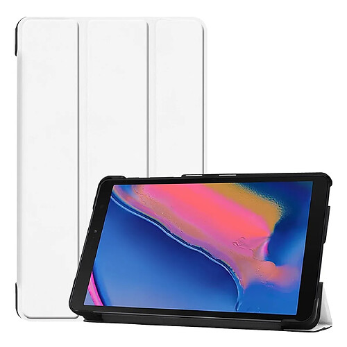 Wewoo Housse Coque Etui à rabat horizontal en cuir Custer Texture pour Galaxy Tab A 8.0 2019 P205 / P200avec support à trois rabats Blanc