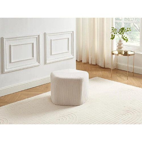 Vente-Unique Pouf en velours côtelé beige TALODI