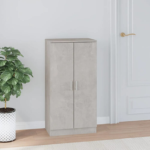 vidaXL Armoire à chaussures Gris béton 55x35x108 cm Bois d'ingénierie