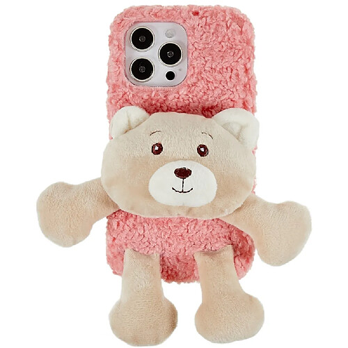 Coque en TPU anti-rayures, avec poupée en peluche 3D pour votre iPhone 14 Pro Max - style C