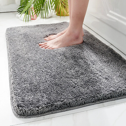 LUUCOZK Tapis de bain antidérapants et absorbantsTapis-Gris-50x80cm