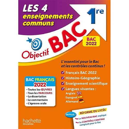 Les 4 enseignements communs 1re : bac 2022 · Occasion