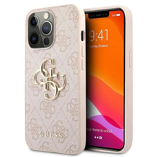 Guess Maroquinerie Guess 4G Big Metal Logo - Coque pour iPhone 13 Pro (Rose)