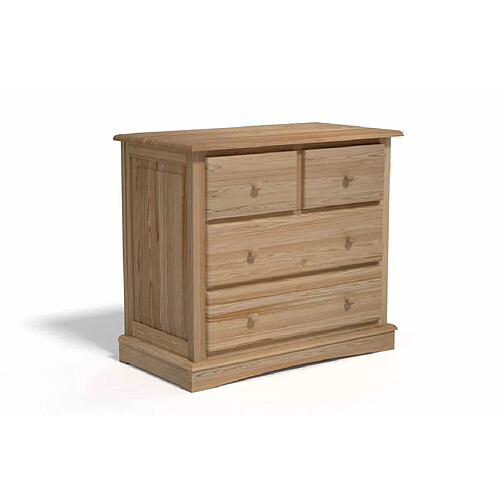 DECOPIN commode classique 2 grands tiroirs & 2 petits réa - patine anglaise