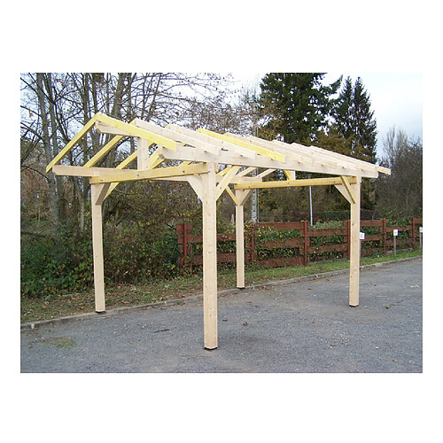 Carport double pente avec préparation pour couverture tuile 3.00 x 3.62 m - ka3550st - HABRITA