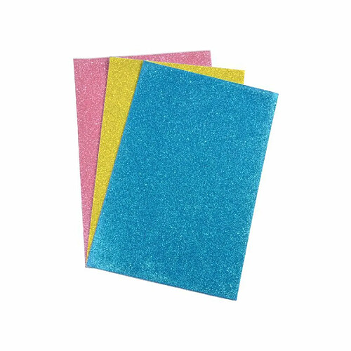 Paris Prix Lot de 3 Feuilles Adhésives Mousse Paillettes 30cm Multicolore