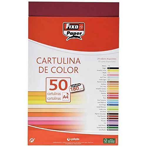 Fixo 11110350-Pack de 50grandes, A4, bordeaux