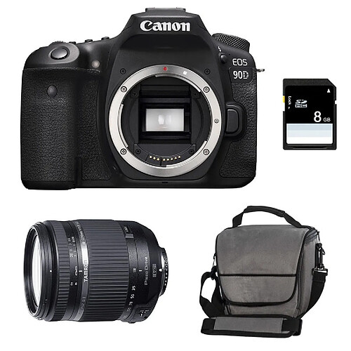 PACK CANON EOS 90D + TAMRON 18-270 VC PZD + Sac + Carte SD 8Go