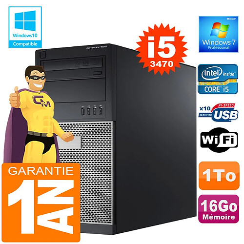 PC Tour DELL 7010 Core I5-3470 Ram 16Go Disque 1 To Graveur DVD Wifi W7 · Occasion