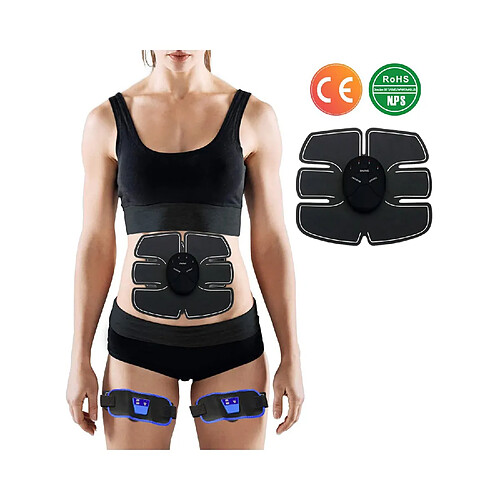 Abgymnic Electrostimulateur Musculaire,Ceinture Abdominale Electrostimulation EMS Stimulateur Homme/Femme Entraînement Bras/Jambes