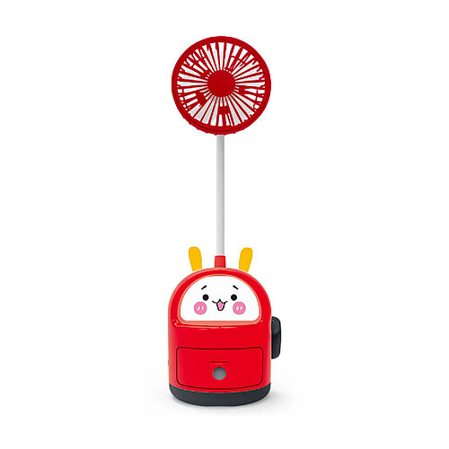 (Rouge) Ventilateur Mini Porte-Stylo de Bureau Design En Forme De Style de Dessin Animé de Chargement Usb Portable