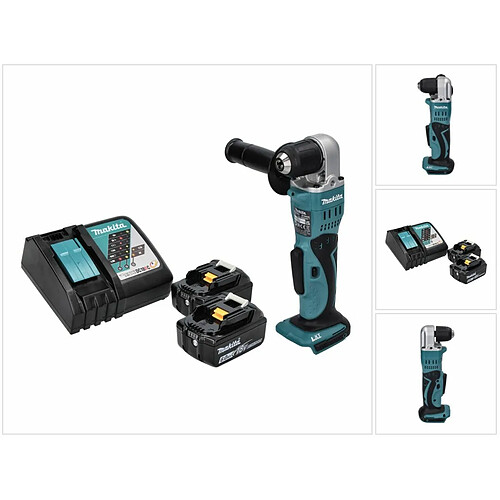 Makita DDA 351 RG Perceuse d'angle sans fil 18 V 13,5 Nm + 2x Batteries 6,0 Ah + Chargeur