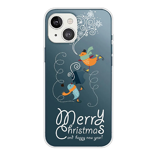 Coque en TPU anti-rayures, motif de noël, flexible pour votre iPhone 14 Plus - chant des oiseaux