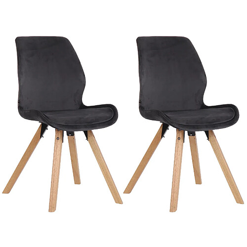 Non Lot de 2 chaises Luna velours